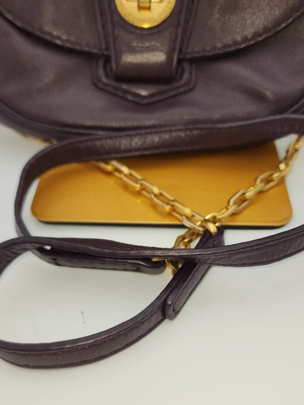 Marc Jacobs Leather Shoulder/crossbody Bag in Plum with Gold-Tone Hardware